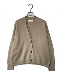 ebure（エブール）の古着「フトスムースニットVネックカーディガン」｜ベージュ