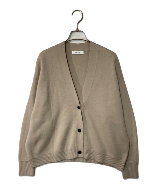 ebure（エブール）EBURE (エブール) フトスムースニットVネックカーディガン ベージュ サイズ:Freeの古着・服飾アイテム