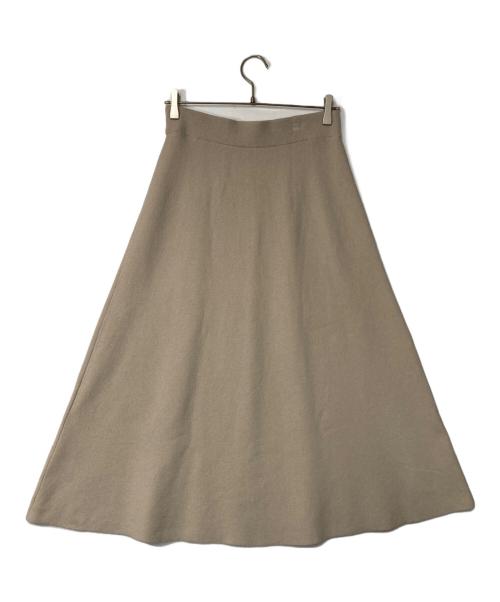 ebure（エブール）EBURE (エブール) ソフトスムースニット フレアスカート ベージュ サイズ:Freeの古着・服飾アイテム