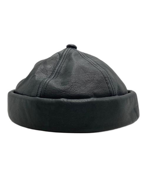 CA4LA（カシラ）CA4LA (カシラ) レザーロールキャップ ブラックの古着・服飾アイテム
