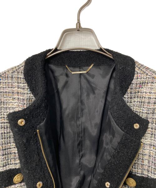 CELFORD（セルフォード）CELFORD (セルフォード) ループトリミングコート ブラック×ホワイト サイズ:38の古着・服飾アイテム