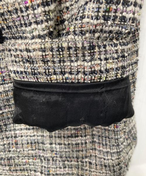 CELFORD（セルフォード）CELFORD (セルフォード) ループトリミングコート ブラック×ホワイト サイズ:38の古着・服飾アイテム