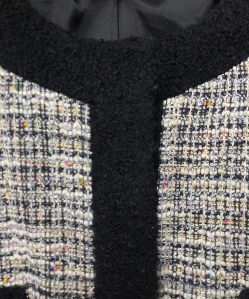 CELFORD（セルフォード）CELFORD (セルフォード) ループトリミングコート ブラック×ホワイト サイズ:38の古着・服飾アイテム