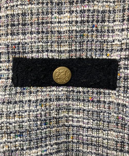 CELFORD（セルフォード）CELFORD (セルフォード) ループトリミングコート ブラック×ホワイト サイズ:38の古着・服飾アイテム