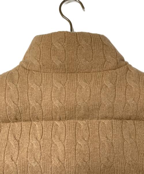 POLO RALPH LAUREN（ポロ・ラルフローレン）POLO RALPH LAUREN (ポロ・ラルフローレン) ケーブルニット ウールカシミヤ キルテッド ベスト ブラウン サイズ:Sの古着・服飾アイテム