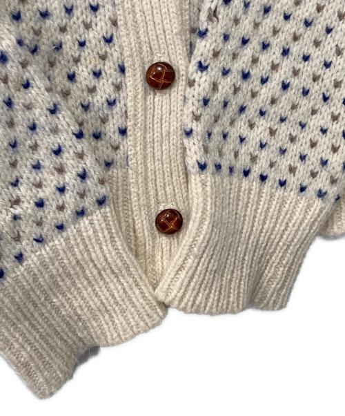 L.L.Bean（エルエルビーン）L.L.Bean (エルエルビーン) 80's バーズアイ クルーネックカーディガン ベージュ サイズ:不明　実寸参照の古着・服飾アイテム