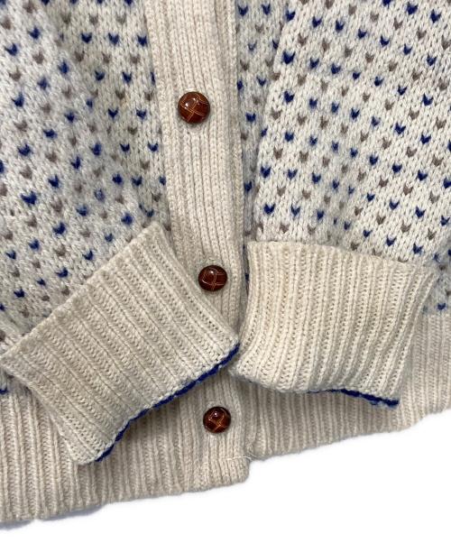 L.L.Bean（エルエルビーン）L.L.Bean (エルエルビーン) 80's バーズアイ クルーネックカーディガン ベージュ サイズ:不明　実寸参照の古着・服飾アイテム