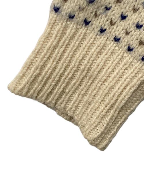 L.L.Bean（エルエルビーン）L.L.Bean (エルエルビーン) 80's バーズアイ クルーネックカーディガン ベージュ サイズ:不明　実寸参照の古着・服飾アイテム