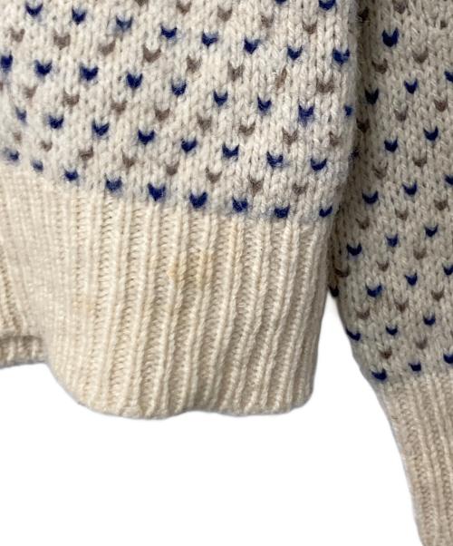 L.L.Bean（エルエルビーン）L.L.Bean (エルエルビーン) 80's バーズアイ クルーネックカーディガン ベージュ サイズ:不明　実寸参照の古着・服飾アイテム