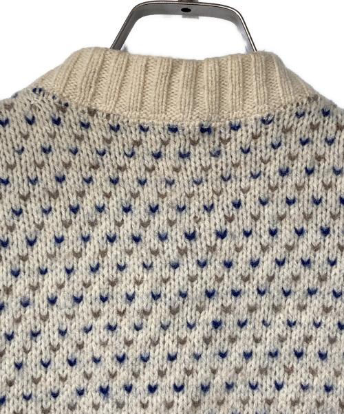 L.L.Bean（エルエルビーン）L.L.Bean (エルエルビーン) 80's バーズアイ クルーネックカーディガン ベージュ サイズ:不明　実寸参照の古着・服飾アイテム