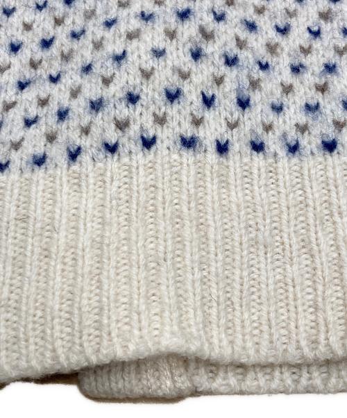 L.L.Bean（エルエルビーン）L.L.Bean (エルエルビーン) 80's バーズアイ クルーネックカーディガン ベージュ サイズ:不明　実寸参照の古着・服飾アイテム