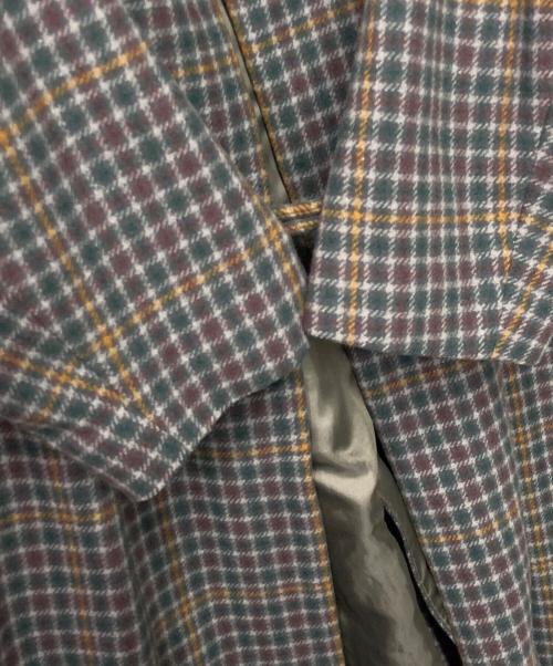 YUNI（ユニ）YUNI (ユニ) チェックチェスターコート グレー×グリーン サイズ:Fの古着・服飾アイテム