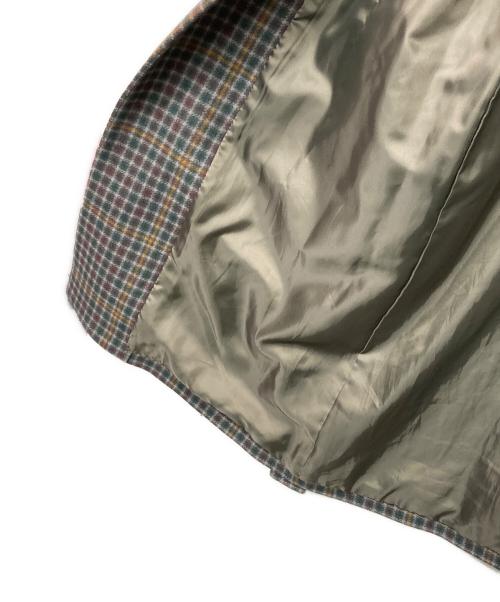 YUNI（ユニ）YUNI (ユニ) チェックチェスターコート グレー×グリーン サイズ:Fの古着・服飾アイテム