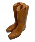 Maison Martin Margiela 22メゾンマルタンマルジェラ）の古着「スクエアトゥ レザーロングブーツ」｜ブラウン