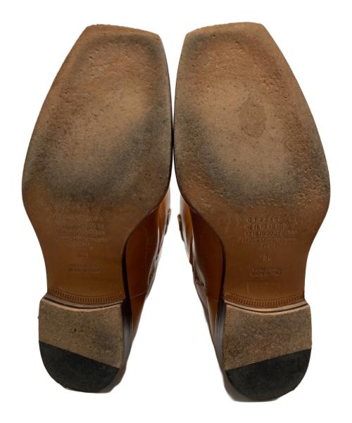 Maison Martin Margiela 22（メゾンマルタンマルジェラ）Maison Martin Margiela 22 (メゾンマルタンマルジェラ) スクエアトゥ レザーロングブーツ ブラウン サイズ:36の古着・服飾アイテム