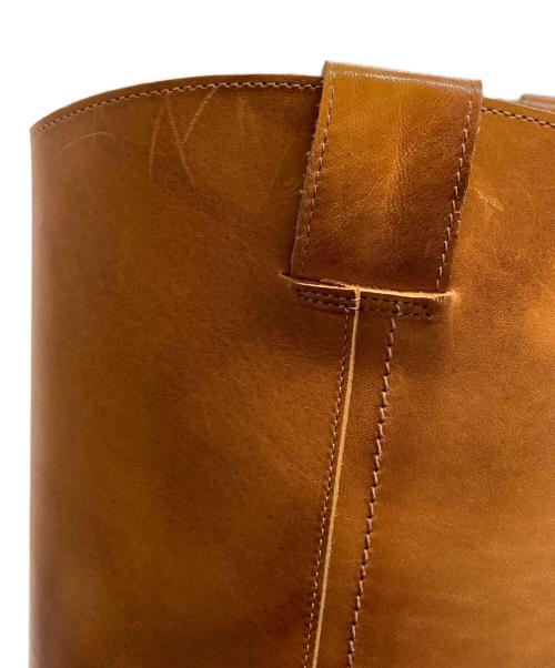 Maison Martin Margiela 22（メゾンマルタンマルジェラ）Maison Martin Margiela 22 (メゾンマルタンマルジェラ) スクエアトゥ レザーロングブーツ ブラウン サイズ:36の古着・服飾アイテム