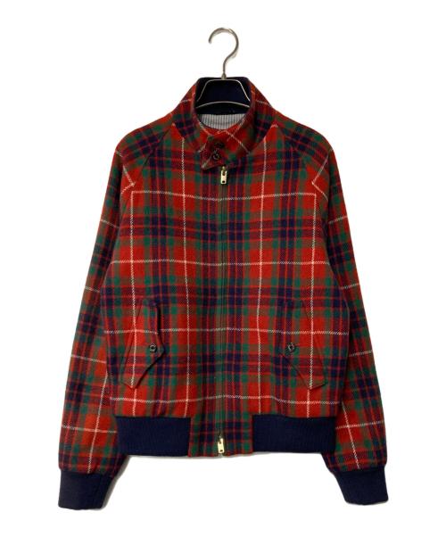 BARACUTA（バラクータ）BARACUTA (バラクータ) G9 チェックウールブルゾン レッド×ネイビー サイズ:36の古着・服飾アイテム