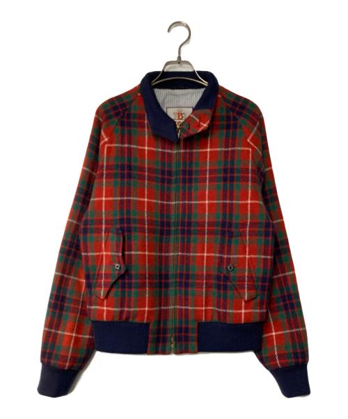 BARACUTA（バラクータ）BARACUTA (バラクータ) G9 チェックウールブルゾン レッド×ネイビー サイズ:36の古着・服飾アイテム