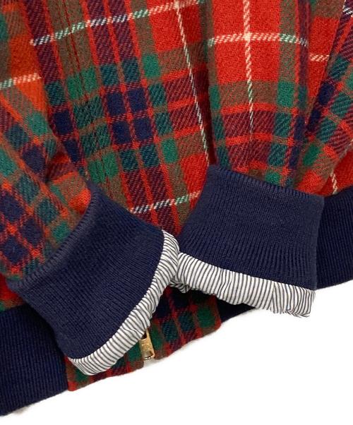 BARACUTA（バラクータ）BARACUTA (バラクータ) G9 チェックウールブルゾン レッド×ネイビー サイズ:36の古着・服飾アイテム