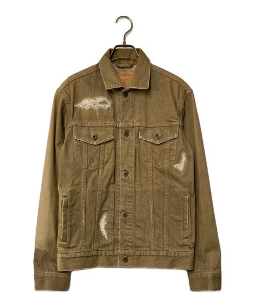 JAPAN BLUE JEANS（ジャパンブルージーンズ）JAPAN BLUE JEANS (ジャパンブルージーンズ) ダメージトラッカージャケット ブラウン サイズ:Ｍの古着・服飾アイテム