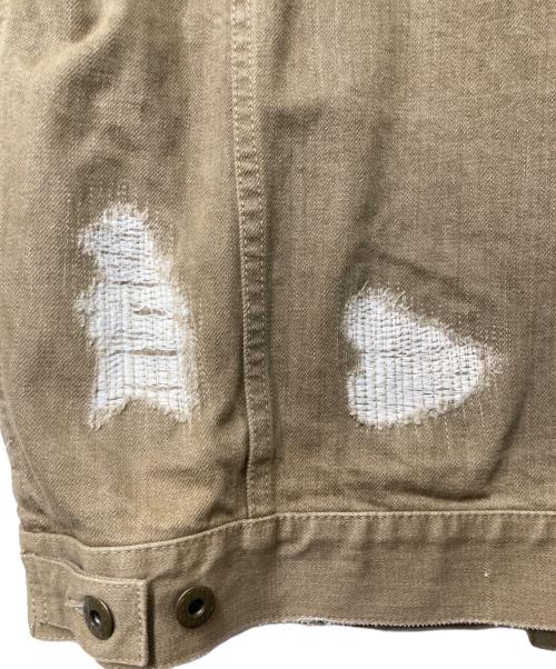 JAPAN BLUE JEANS（ジャパンブルージーンズ）JAPAN BLUE JEANS (ジャパンブルージーンズ) ダメージトラッカージャケット ブラウン サイズ:Ｍの古着・服飾アイテム