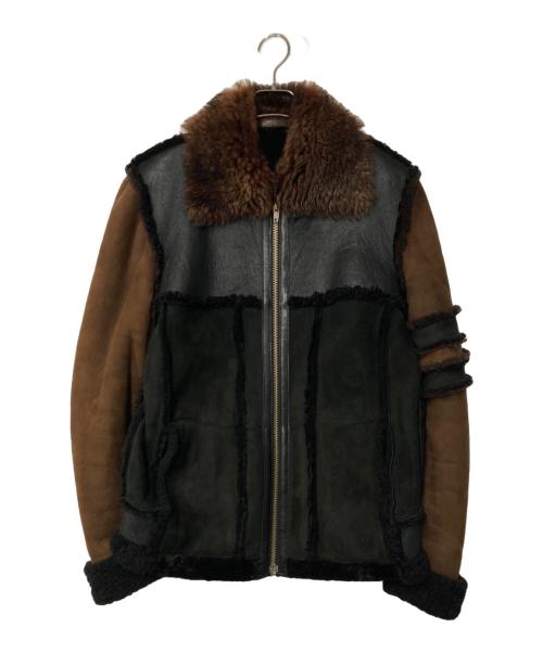 Carel Van Laere（キャレルヴァンラーレ）Carel Van Laere (キャレルヴァンラーレ) ボアムートンジャケット ブラック×ブラウン サイズ:Mの古着・服飾アイテム