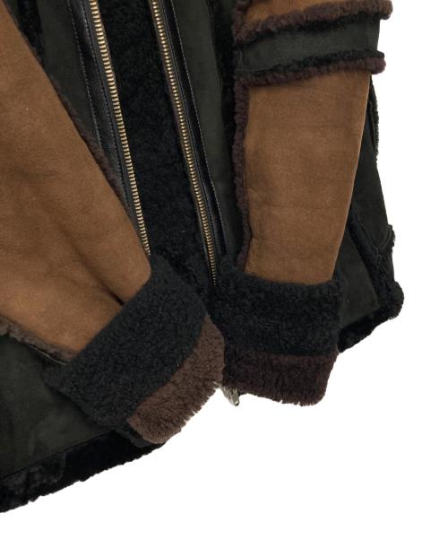 Carel Van Laere（キャレルヴァンラーレ）Carel Van Laere (キャレルヴァンラーレ) ボアムートンジャケット ブラック×ブラウン サイズ:Mの古着・服飾アイテム