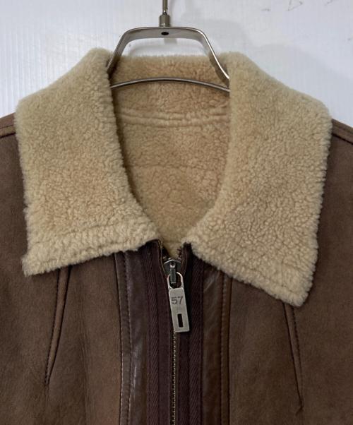 CHEVIGNON（シェビニオン）CHEVIGNON (シェビニオン) ボアムートンブルゾン ブラウン×グレー サイズ:Sの古着・服飾アイテム