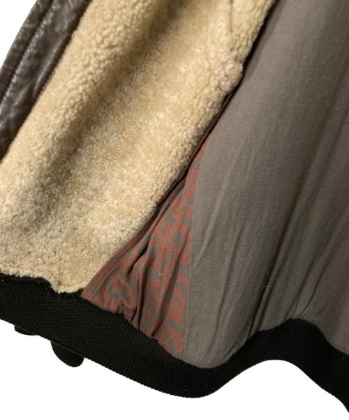 CHEVIGNON（シェビニオン）CHEVIGNON (シェビニオン) ボアムートンブルゾン ブラウン×グレー サイズ:Sの古着・服飾アイテム