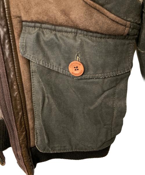 CHEVIGNON（シェビニオン）CHEVIGNON (シェビニオン) ボアムートンブルゾン ブラウン×グレー サイズ:Sの古着・服飾アイテム