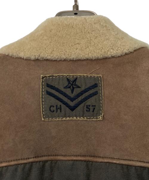 CHEVIGNON（シェビニオン）CHEVIGNON (シェビニオン) ボアムートンブルゾン ブラウン×グレー サイズ:Sの古着・服飾アイテム