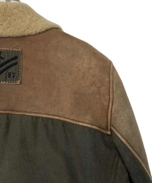 CHEVIGNON（シェビニオン）CHEVIGNON (シェビニオン) ボアムートンブルゾン ブラウン×グレー サイズ:Sの古着・服飾アイテム