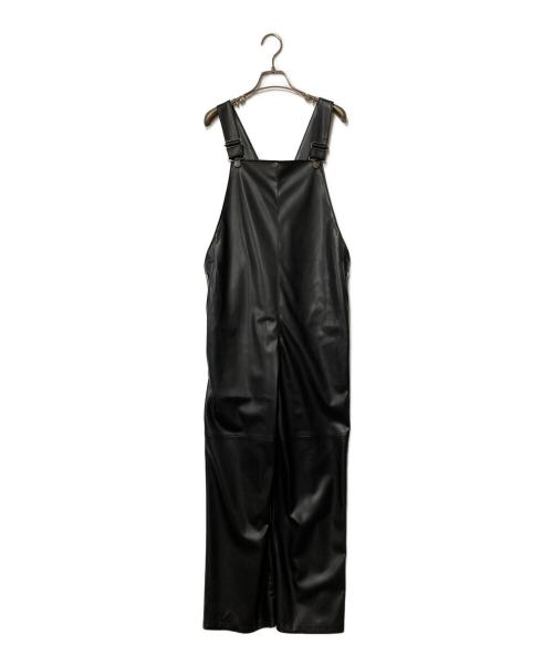 UNITED ARROWS（ユナイテッドアローズ）UNITED ARROWS (ユナイテッドアローズ) レザーライク サロペット ブラック サイズ:38の古着・服飾アイテム
