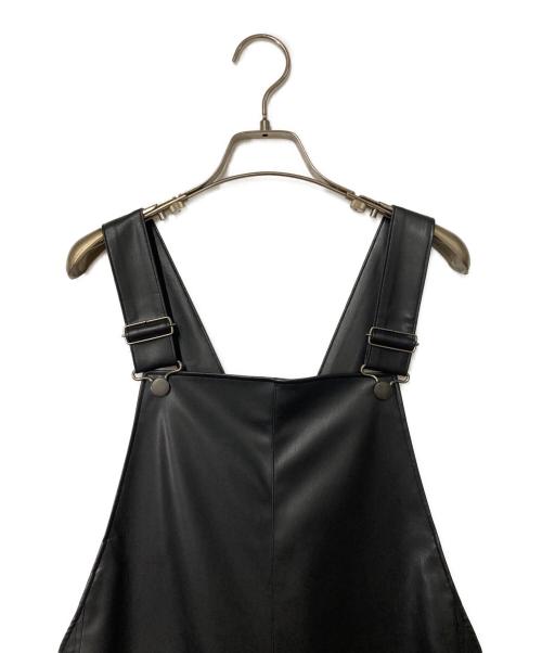UNITED ARROWS（ユナイテッドアローズ）UNITED ARROWS (ユナイテッドアローズ) レザーライク サロペット ブラック サイズ:38の古着・服飾アイテム