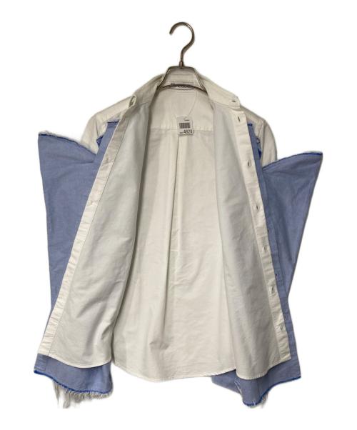 J.W.ANDERSON（ジェイダブリューアンダーソン）J.W.ANDERSON (ジェイダブリューアンダーソン) レイヤードシャツ ホワイト×ブルー サイズ:XXSの古着・服飾アイテム