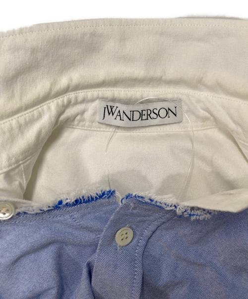 J.W.ANDERSON（ジェイダブリューアンダーソン）J.W.ANDERSON (ジェイダブリューアンダーソン) レイヤードシャツ ホワイト×ブルー サイズ:XXSの古着・服飾アイテム