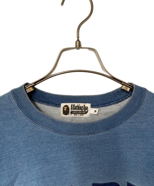 A BATHING APE（ア ベイシング エイプ）A BATHING APE (ア ベイシング エイプ) Logo Patch Cotton Sweatshirt インディゴ サイズ:Ｍの古着・服飾アイテム
