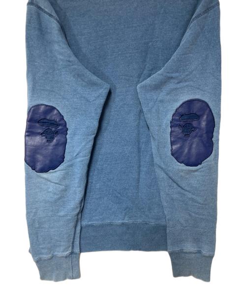 A BATHING APE（ア ベイシング エイプ）A BATHING APE (ア ベイシング エイプ) Logo Patch Cotton Sweatshirt インディゴ サイズ:Ｍの古着・服飾アイテム