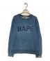 A BATHING APE（ア ベイシング エイプ）の古着「Logo Patch Cotton Sweatshirt」｜インディゴ