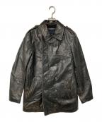 BANANA REPUBLICバナナリパブリック）の古着「カウレザー ダブルコート」｜ブラック