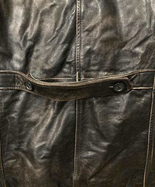 BANANA REPUBLIC（バナナリパブリック）BANANA REPUBLIC (バナナリパブリック) カウレザー ダブルコート ブラック サイズ:Ｍの古着・服飾アイテム