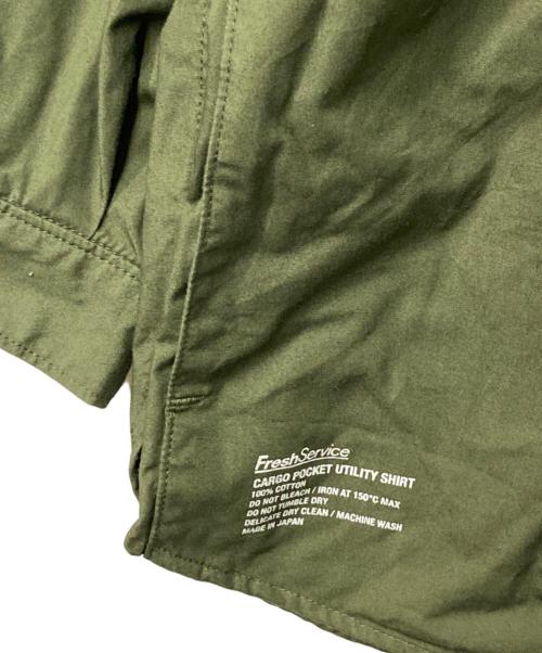 FreshService（フレッシュサービス）FreshService (フレッシュサービス) レギュラーカラーユーティリティシャツ オリーブ サイズ:Freeの古着・服飾アイテム