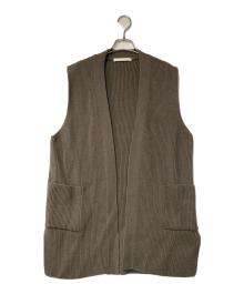 evam eva（エヴァムエヴァ）の古着「wool aze vest」｜カーキ