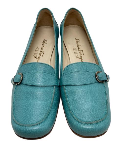 Salvatore Ferragamo（サルヴァトーレ フェラガモ）Salvatore Ferragamo (サルヴァトーレ フェラガモ) モンクストラップシューズ ブルー サイズ:6 1/2の古着・服飾アイテム