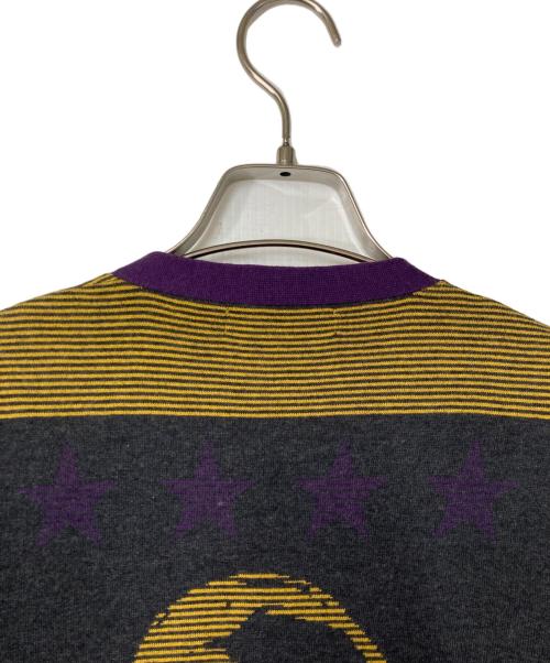 Hysteric Glamour（ヒステリックグラマー）Hysteric Glamour (ヒステリックグラマー) カシミヤ混ニットカーディガン グレー×パープル サイズ:Freeの古着・服飾アイテム