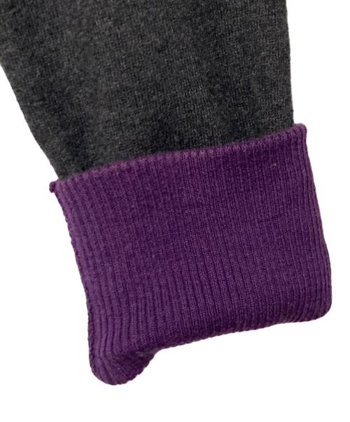 Hysteric Glamour（ヒステリックグラマー）Hysteric Glamour (ヒステリックグラマー) カシミヤ混ニットカーディガン グレー×パープル サイズ:Freeの古着・服飾アイテム