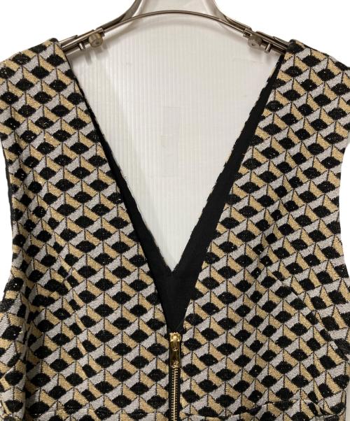 GRACE CLASS（グレースクラス）GRACE CLASS (グレースクラス) キカジャガードラメドレス ブラック×ベージュ サイズ:36の古着・服飾アイテム