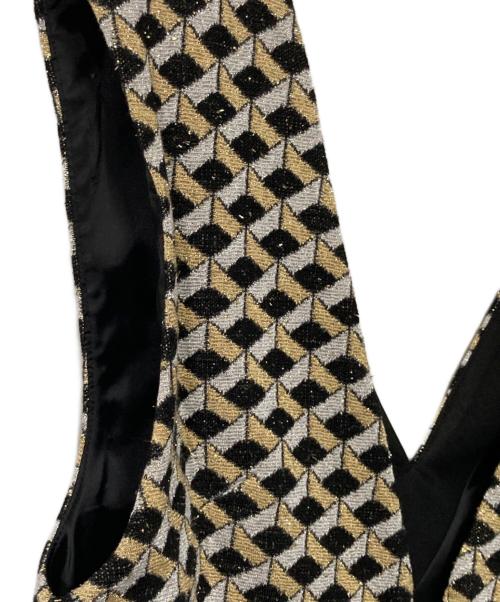 GRACE CLASS（グレースクラス）GRACE CLASS (グレースクラス) キカジャガードラメドレス ブラック×ベージュ サイズ:36の古着・服飾アイテム