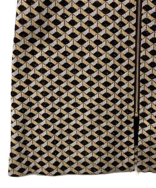 GRACE CLASS（グレースクラス）GRACE CLASS (グレースクラス) キカジャガードラメドレス ブラック×ベージュ サイズ:36の古着・服飾アイテム