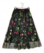 GRACE CLASSグレースクラス）の古着「ボタニカルembスカート」｜ブラック